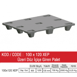 100-120-XEP ÜZERİ DÜZ İÇİÇE GİREN RAF PALETİ
