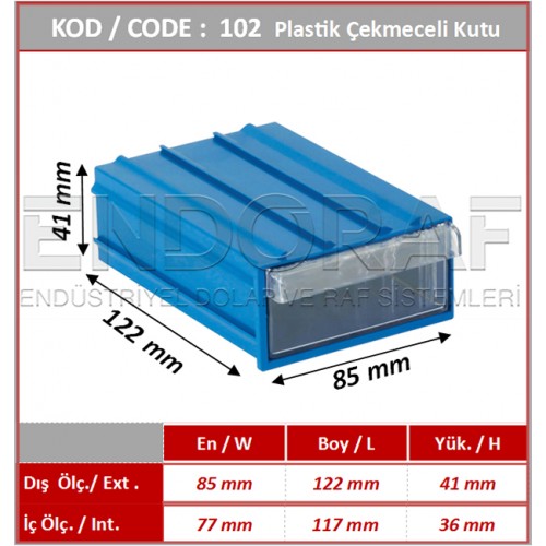 102 Kodlu Plastik Çekmeceli Kutu 102 Kodlu Plastik Çekmeceli Kutu
