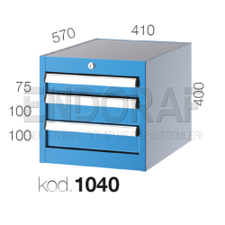 1040 KODLU 3 ÇEKMECELİ METAL DOLAP