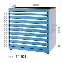 11100 KODLU 9 ÇEKMECELİ DOLAP