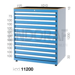 11100 KODLU 11 ÇEKMECELİ DOLAP