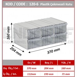 120-6 Kodlu Plastik Çekmeceli Kutu