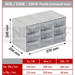 120-9 Kodlu Plastik Çekmeceli Kutu