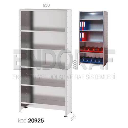 20925 KODLU 6 RAFLI DEMONTE GALVANİZ RAF