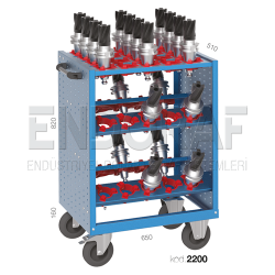 2200 KODLU HAREKETLİ 40 ADET CNC TUTUCU SEHPA  (CNC TAKIM ARABASI)