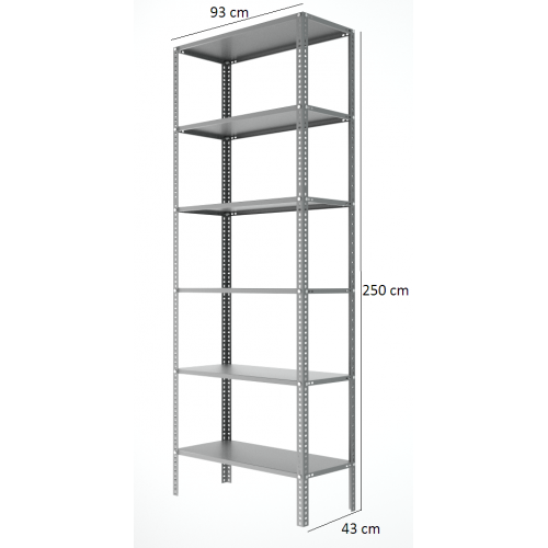 43x93x250 cm Çelik Raf 2543