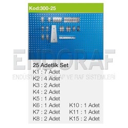 300-25 KODLU 25 ADET TAKIM ASMA KANCA SETİ