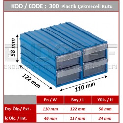 300 Kodlu Plastik Çekmeceli Kutu