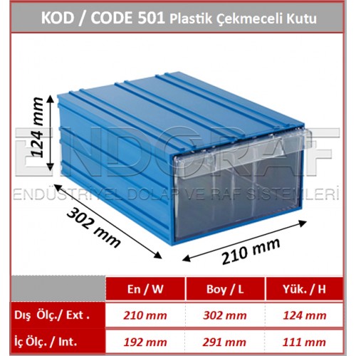 501 Kodlu Plastik Çekmeceli Kutu 501 Kodlu Plastik Çekmeceli Kutu