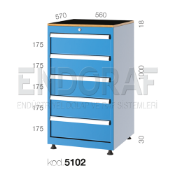 5102 KODLU 5 ÇEKMECELİ DOLAP 