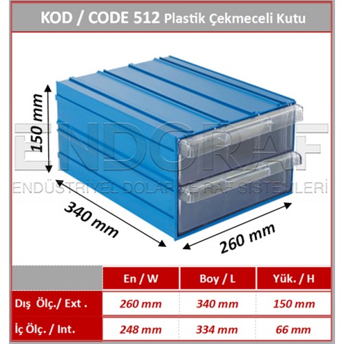 512 Kodlu Plastik Çekmeceli Kutu 512 Kodlu Plastik Çekmeceli Kutu