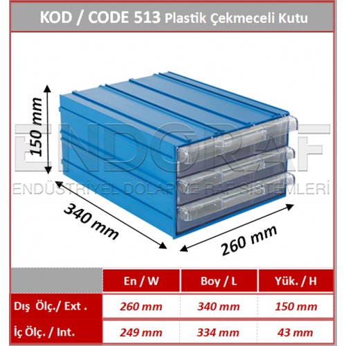 513 Kodlu Plastik Çekmece 513 Kodlu Plastik Çekmece