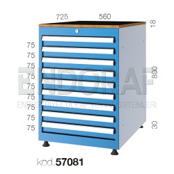 57081 KODLU 9 ÇEKMECELİ DOLAP 