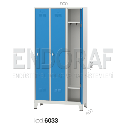 6033 KODLU DAR TİP 3′LÜ SOYUNMA DOLABI