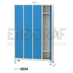 6034 KODLU DAR TİP 4′LÜ SOYUNMA DOLABI