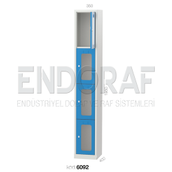 6092 KODLU 4 KAPILI ŞEFFAF KAPILI PERSONEL DOLABI
