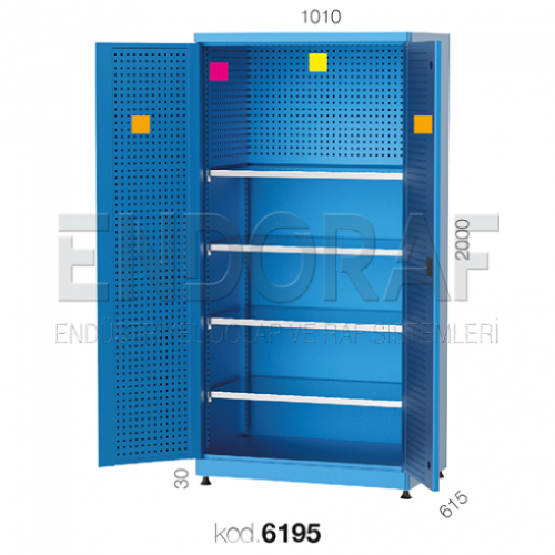 6195 KODLU 4 SABİT RAFLI VE İÇİ ASKI SACLI MALZEME DOLABI 6195 KODLU 4 SABİT RAFLI VE İÇİ ASKI SACLI MALZEME DOLABI