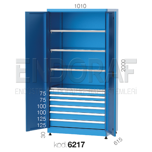 6217 KODLU 6 ÇEKMECELİ VE 4 RAFLI MALZEME DOLABI 6217 KODLU 6 ÇEKMECELİ VE 4 RAFLI MALZEME DOLABI