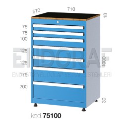 75100 KODLU 7 ÇEKMECELİ DOLAP