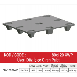 80-120-XWP ÜZERİ DÜZ İÇİÇE GİREN RAF PALETİ