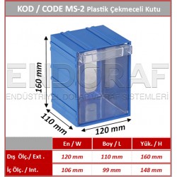 MS-2 Kodlu Plastik Çekmeceli Kutu