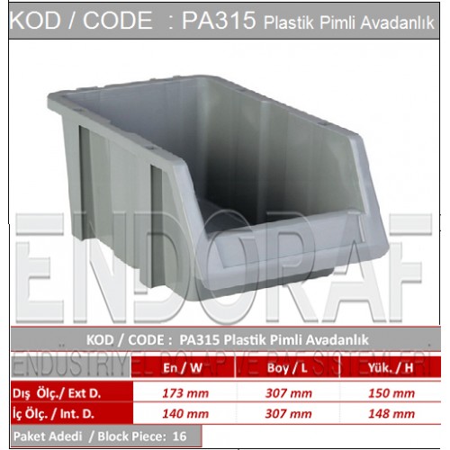 PA315 Plastik Pimli Avadanlık