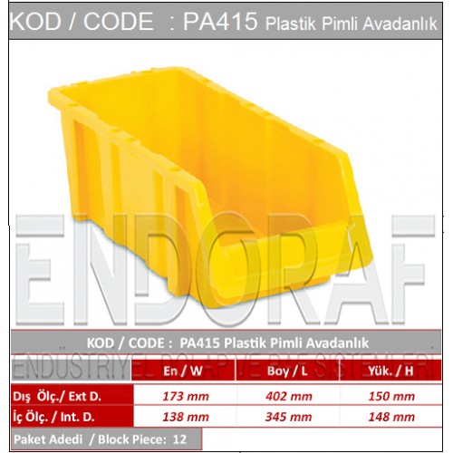 PA415 Plastik Pimli Avadanlık