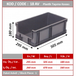 18AV PLASTİK TAŞIMA KASASI