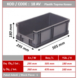 18AV PLASTİK TAŞIMA KASASI