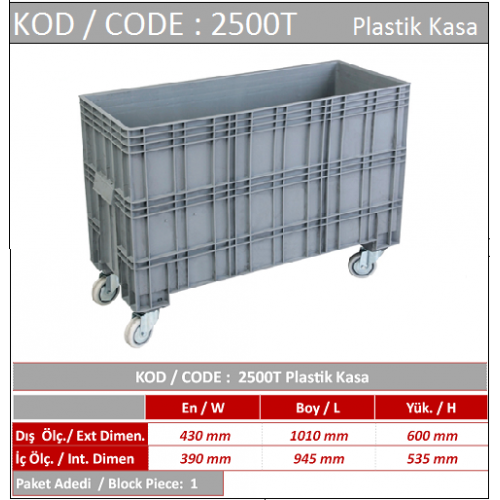 2500 T PLASTİK TAŞIMA KASASI