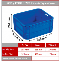 270K PLASTİK TAŞIMA KASASI