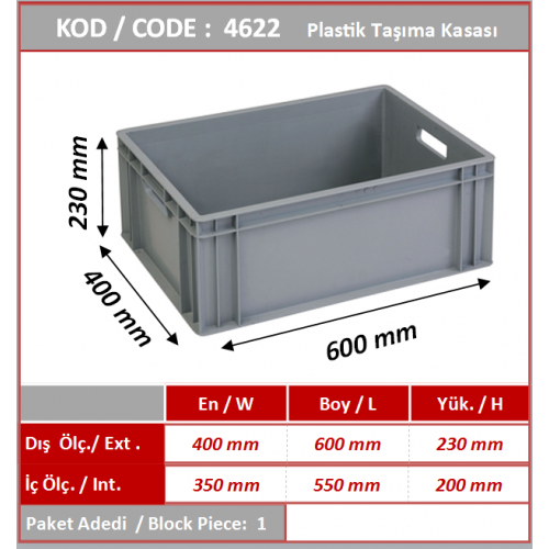 4622 PLASTİK TAŞIMA KASASI