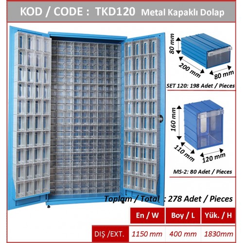 TKD120 Plastik Çekmeceli Tek Yönlü Metal Dolap