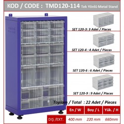 TMD120-114 Plastik Çekmeceli Tek Yönlü Metal Dolap