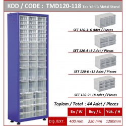 TMD120-118 Plastik Çekmeceli Tek Yönlü Metal Dolap
