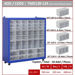 TMD120-124 Plastik Çekmeceli Tek Yönlü Metal Dolap