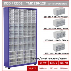 TMD120-128 Plastik Çekmeceli Tek Yönlü Metal Dolap