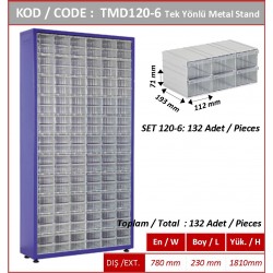 TMD120-6 Plastik Çekmeceli Tek Yönlü Metal Dolap