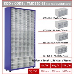 TMD120-6S Plastik Çekmeceli Tek Yönlü Metal Dolaplar