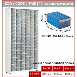TMD140 Plastik Çekmeceli Tek Yönlü Metal Dolap