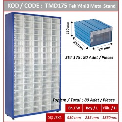 TMD175 Plastik Çekmeceli Tek Yönlü Metal Dolap
