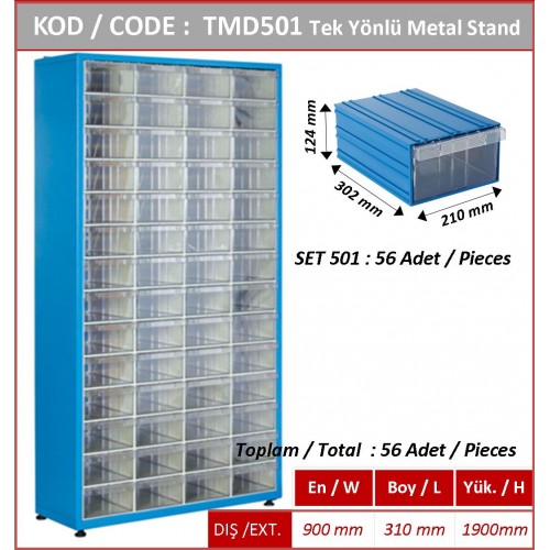 TMD501 Plastik Çekmeceli Tek Yönlü Metal Dolap