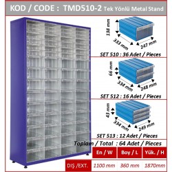 TMD510-2 Plastik Çekmeceli Tek Yönlü Metal Dolap