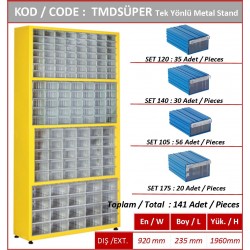 TMD Süper Plastik Çekmeceli Tek Yönlü Metal Dolap