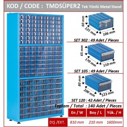 TMD Süper2 Plastik Çekmeceli Tek Yönlü Metal Dolap