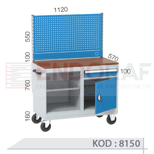 8150 KODLU 1 ÇEKMECELİ KAPILI DOLAPLI, 1 ADET KAPISIZ RAFLI DOLAPLI, TAKIM ASMA PANOLU ÇALIŞMA ARABASI 8150 KODLU 1 ÇEKMECELİ KAPILI DOLAPLI, 1 ADET KAPISIZ RAFLI DOLAPLI, TAKIM ASMA PANOLU ÇALIŞMA ARABASI