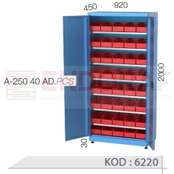 6220 KODLU 7 RAFLI 40 KUTULU AVADANLIK DOLABI