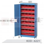 6221 KODLU 7 RAFLI 32 KUTULU AVADANLIK DOLABI