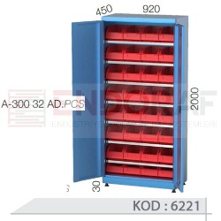 6221 KODLU 7 RAFLI 32 KUTULU AVADANLIK DOLABI