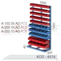 4076 KODLU 63 KUTULU SABİT TEK YÖNLÜ AVADANLIK STANDI
